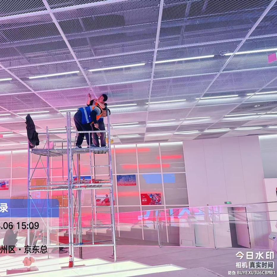 吊顶铝拉网@学校装修铝艺护栏源头工厂