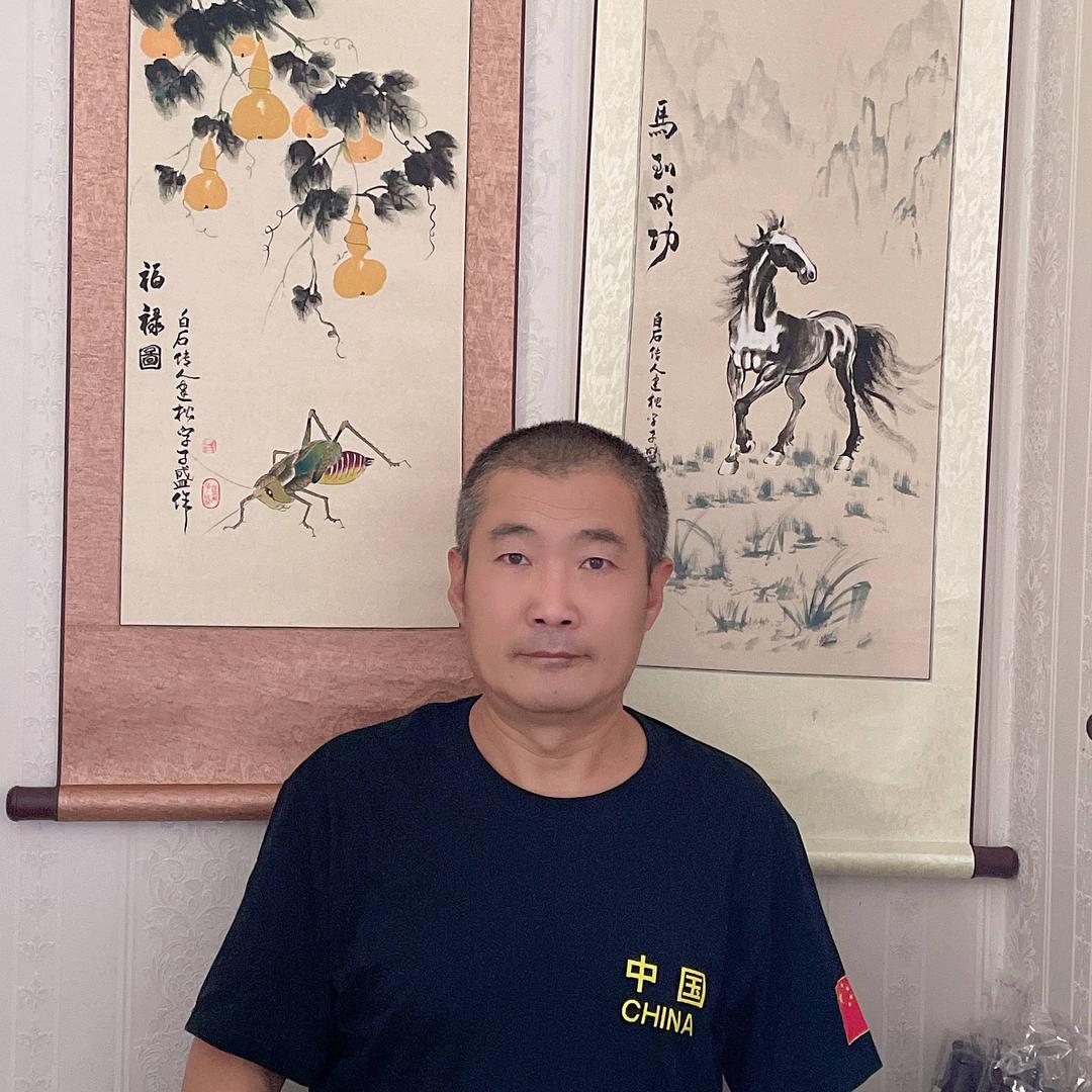画家张子盛齐派张子盛画虾