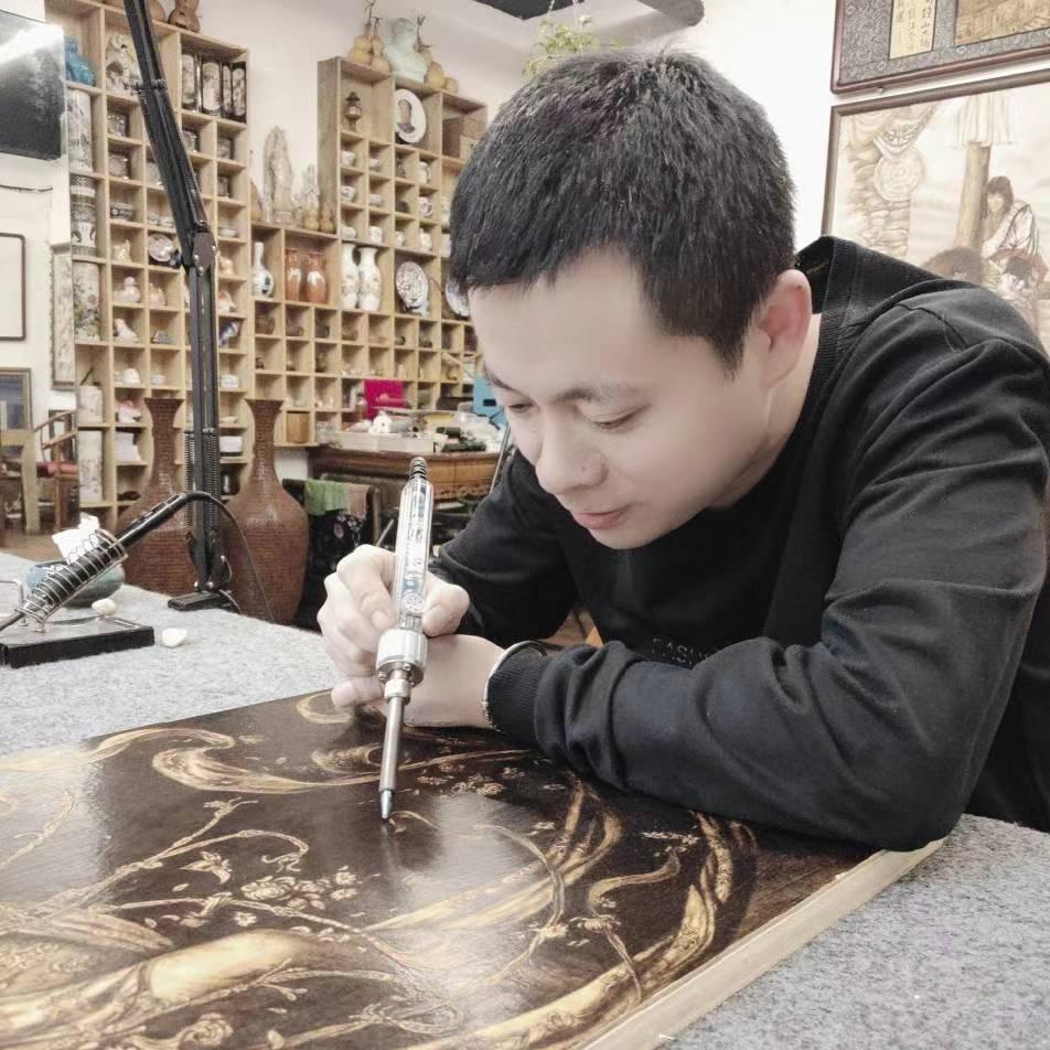 书画装裱 手工烙画