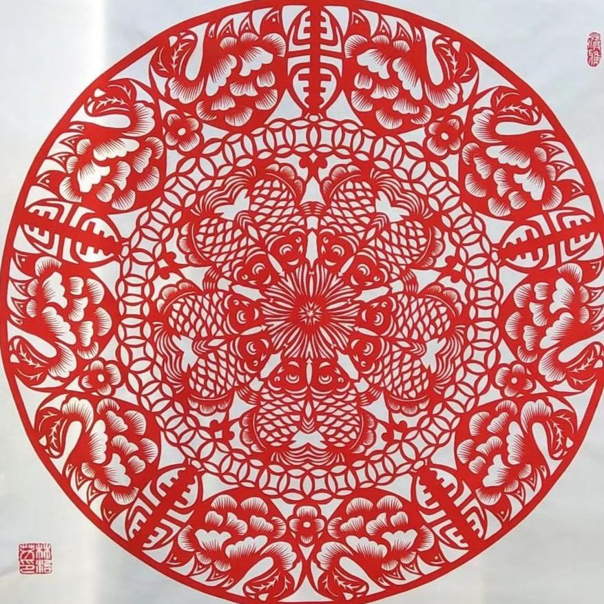 林治芳剪纸 双碧养生