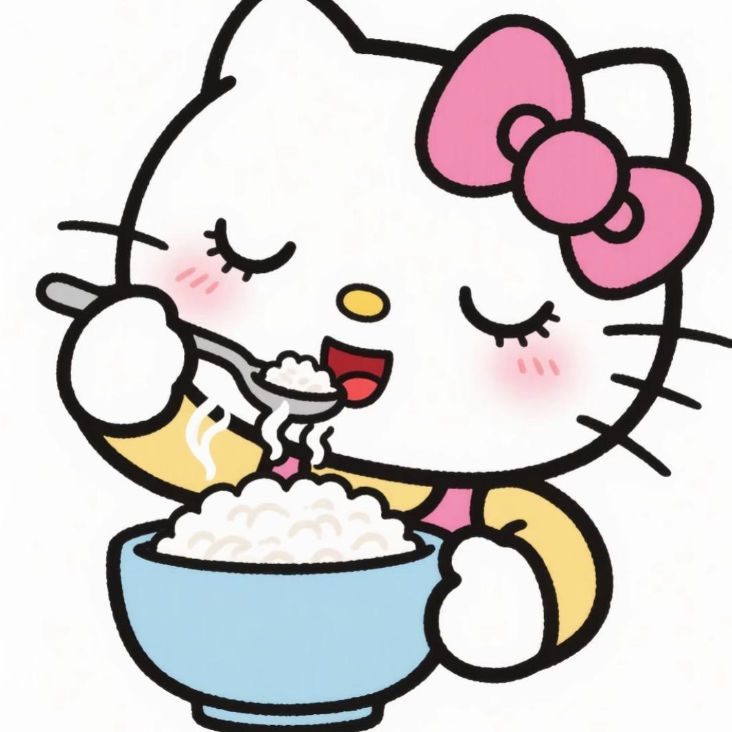 小雨认真吃