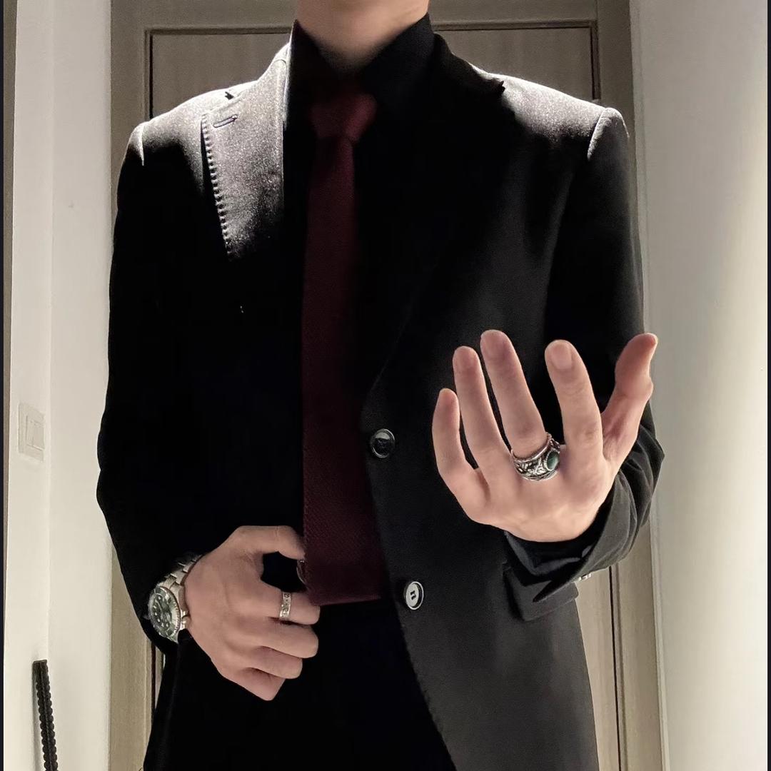 钱总管男士羊绒大衣