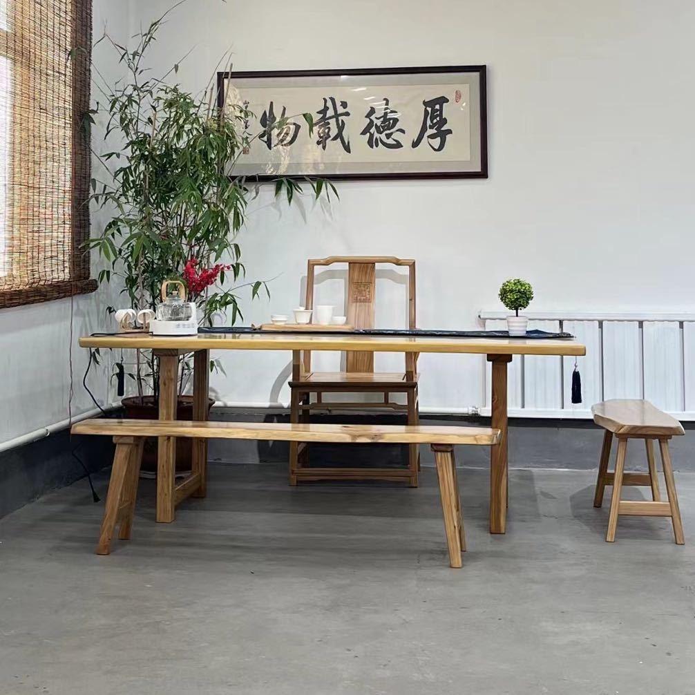 富贵有榆-民宿实木大板桌
