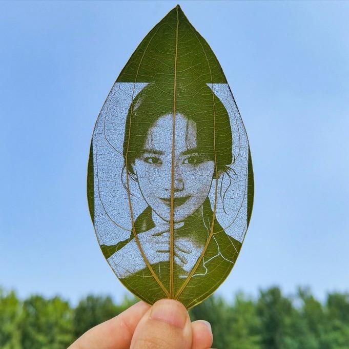 一个专业做叶雕的