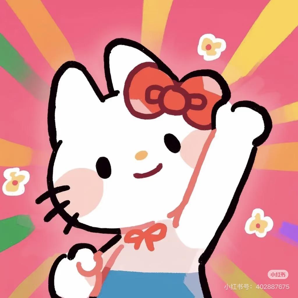 元气蝴蝶结加油小猫