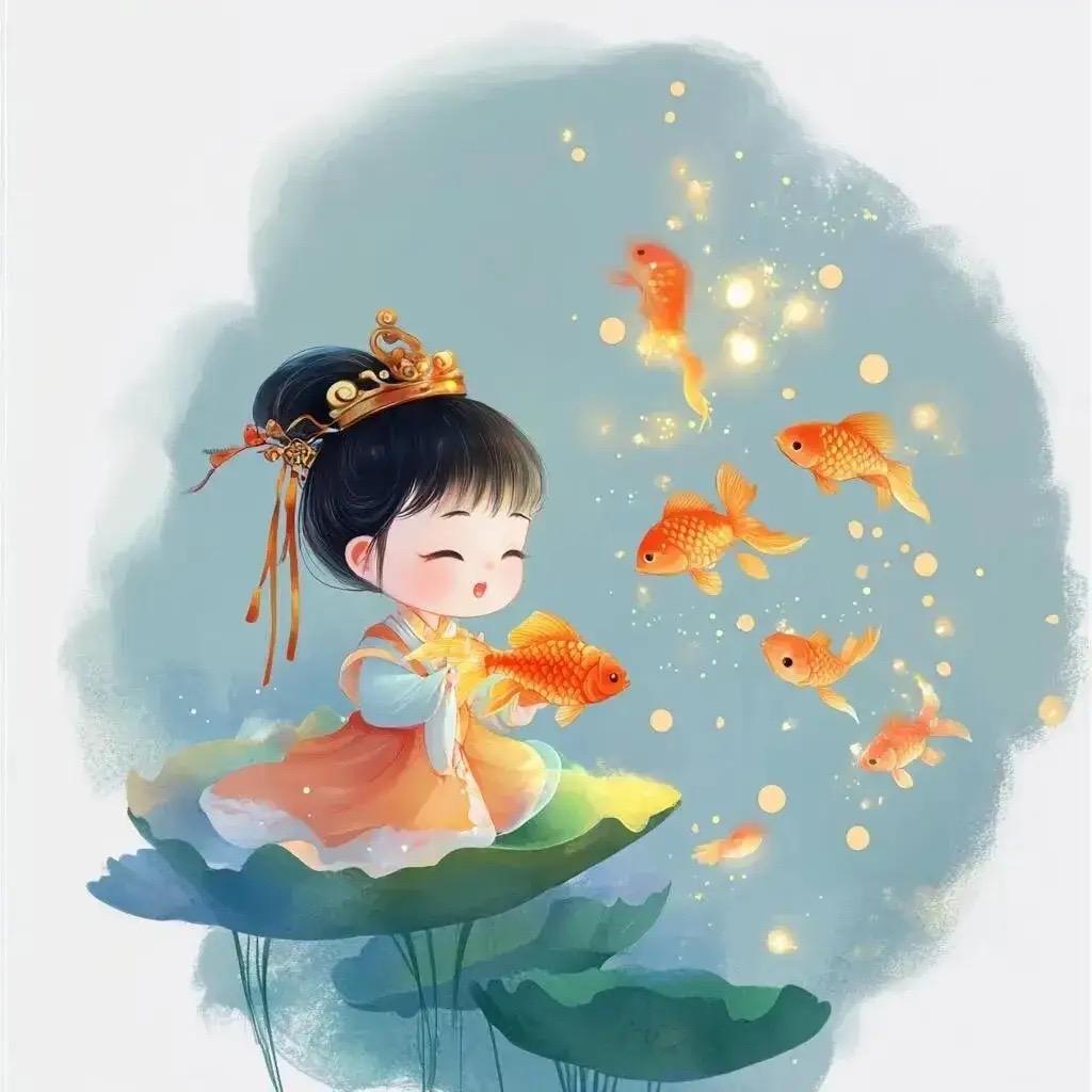 一只安静的呆萌招财鱼🐠🐳🐬