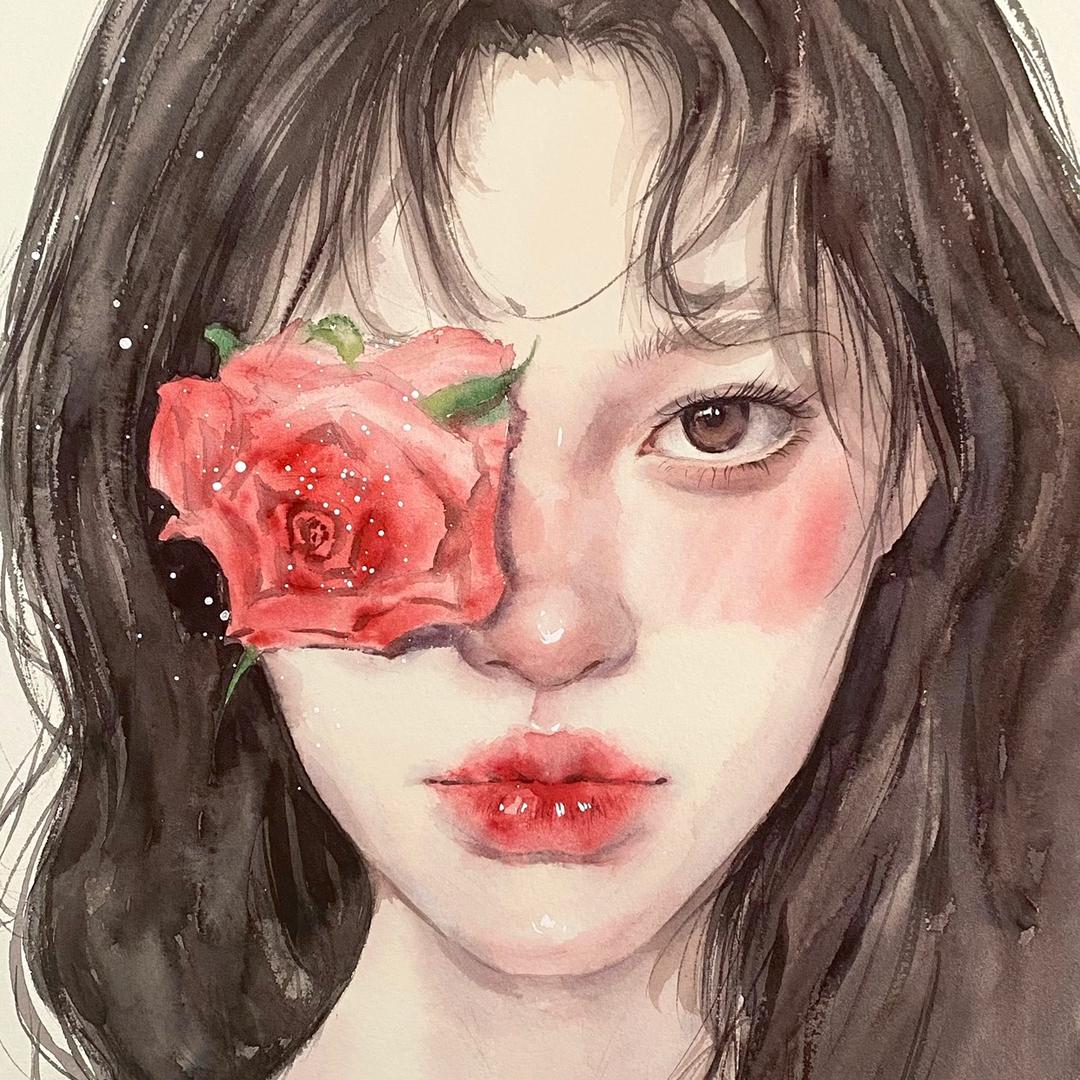 看水彩人物啦