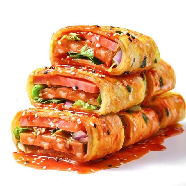 卤肉卷饼煎饼果子烤冷面小吃