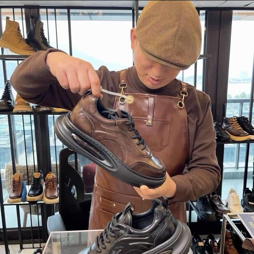 刚哥轻奢真皮手工男鞋