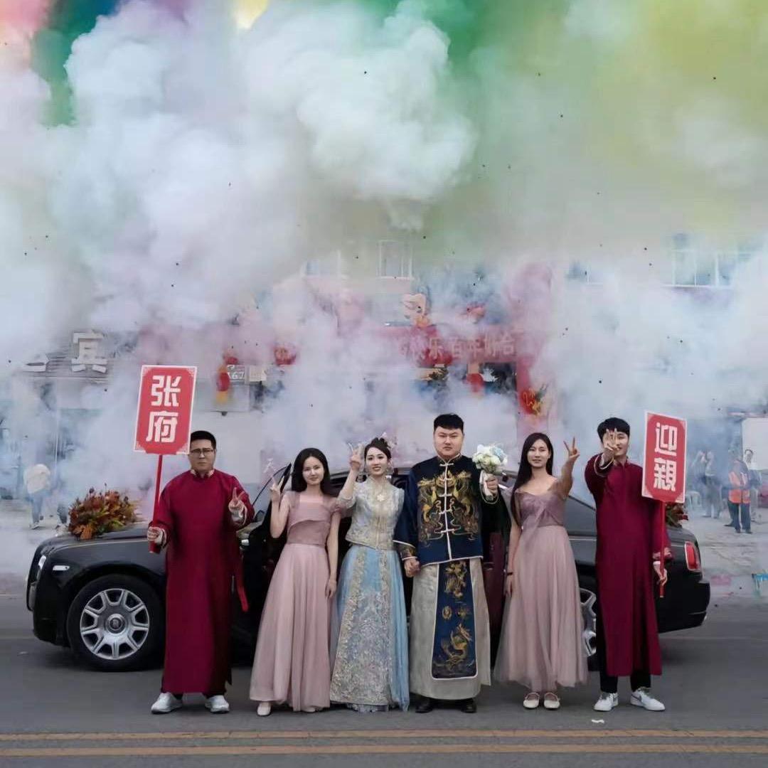 呼和浩特｜婚礼彩烟墙｜开业