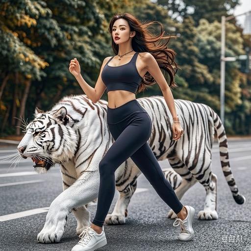 老虎在跑步