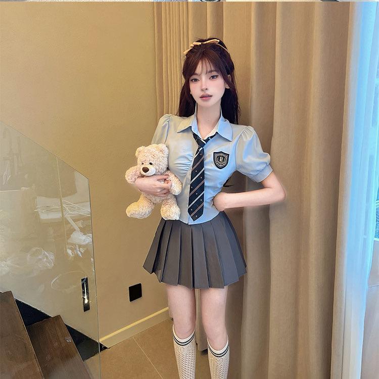 辣妹jk短裙套装工衣批发