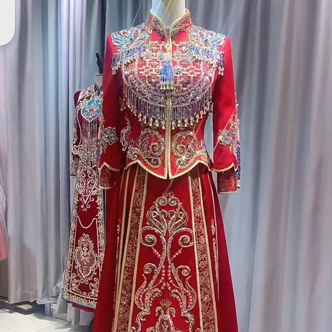 苏州花绣记中式嫁衣