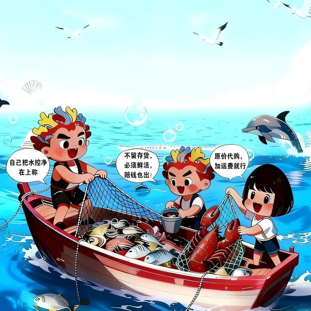 三傻自捞海鲜