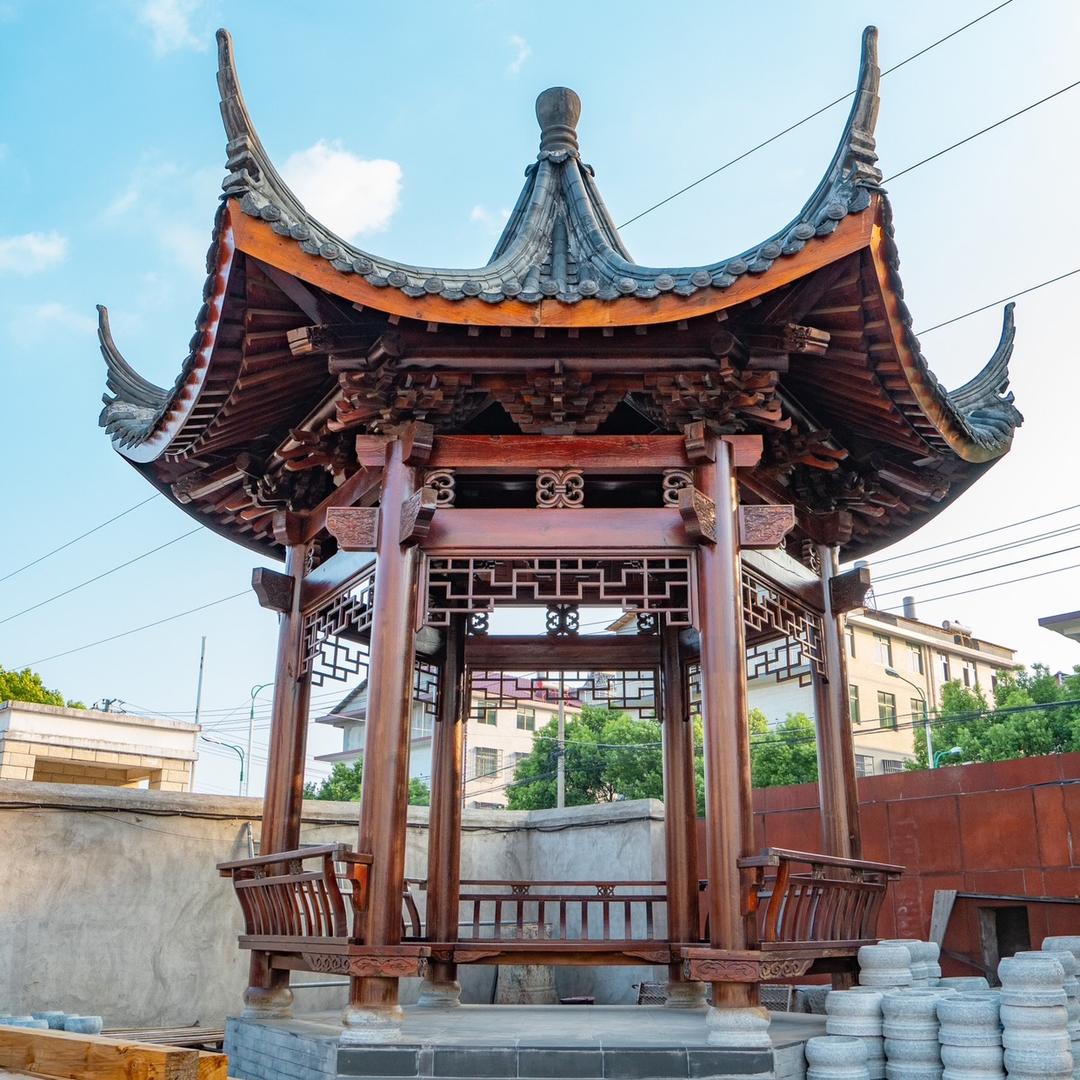 鲁班古建凉亭长廊