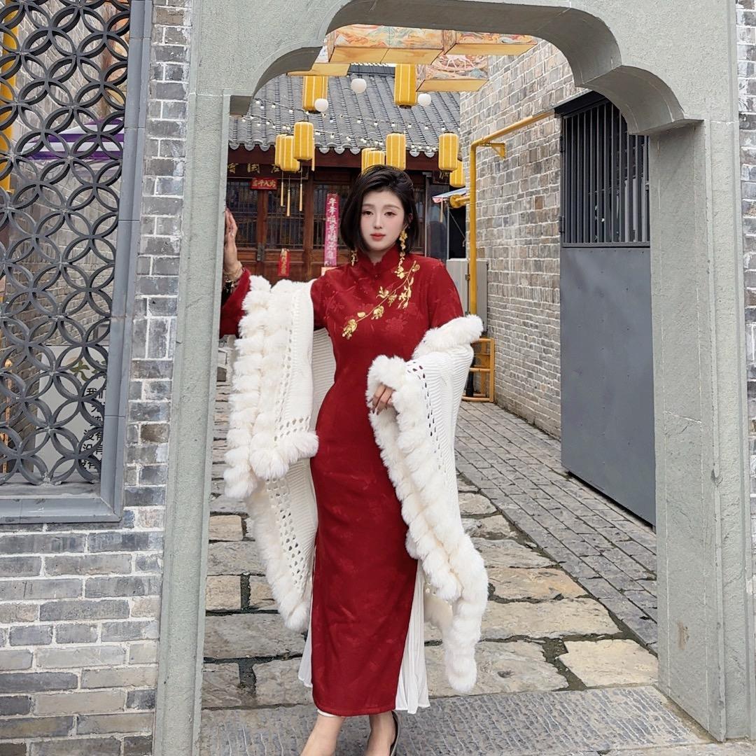 紫黛旗袍（140斤的珠圆玉润版）