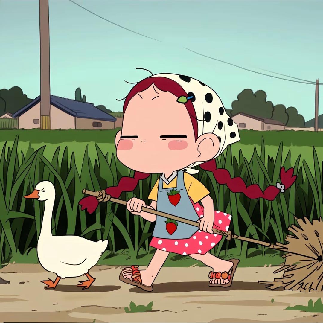 在稻田里放风筝🪁