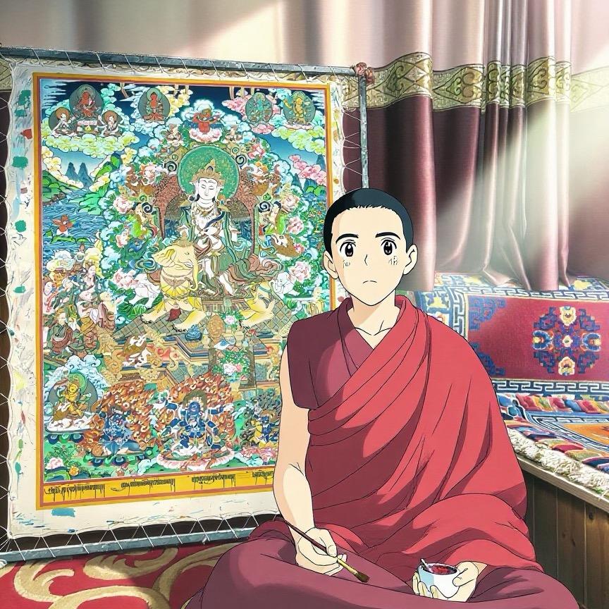 热贡唐卡画僧《སྤྱིན་པ》 🎨
