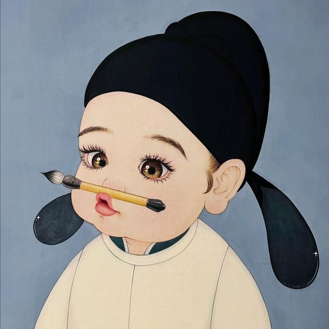 带官帽的小男孩