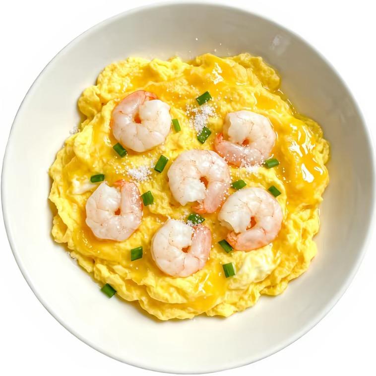 虾仁炒鸡蛋。