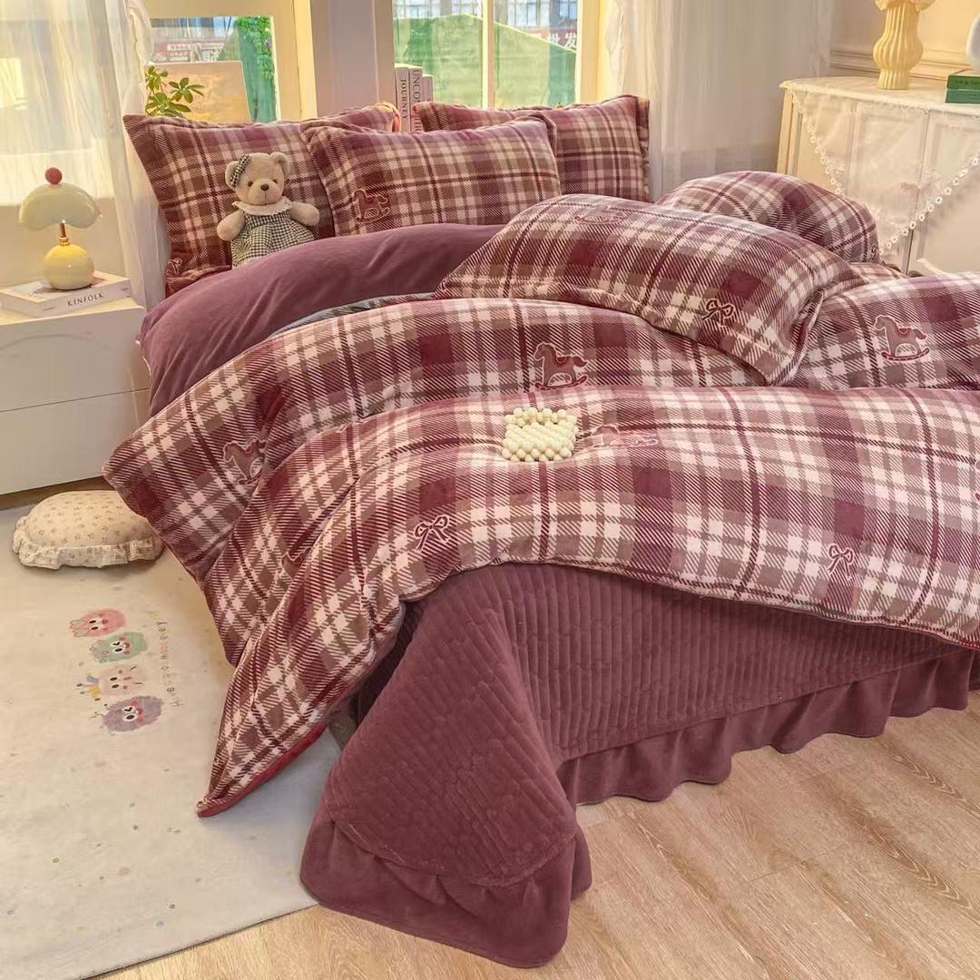 南通牛奶绒床盖四件套工厂