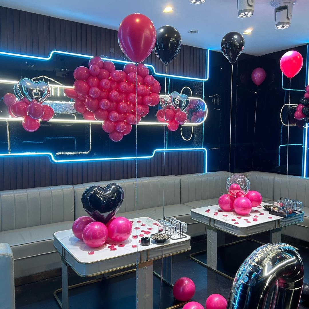 百合鲜花气球派对布置