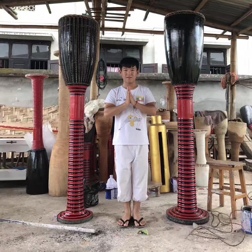 允岗乐队演出 傣族象脚鼓乐器制作