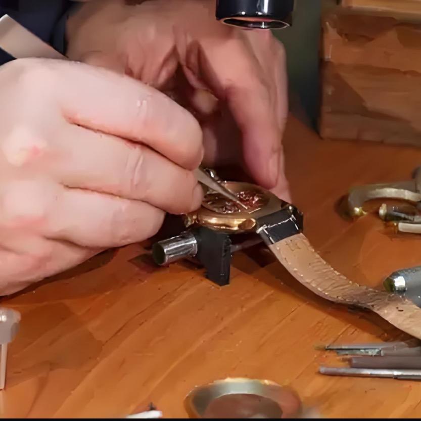 五色石匠刻钟表