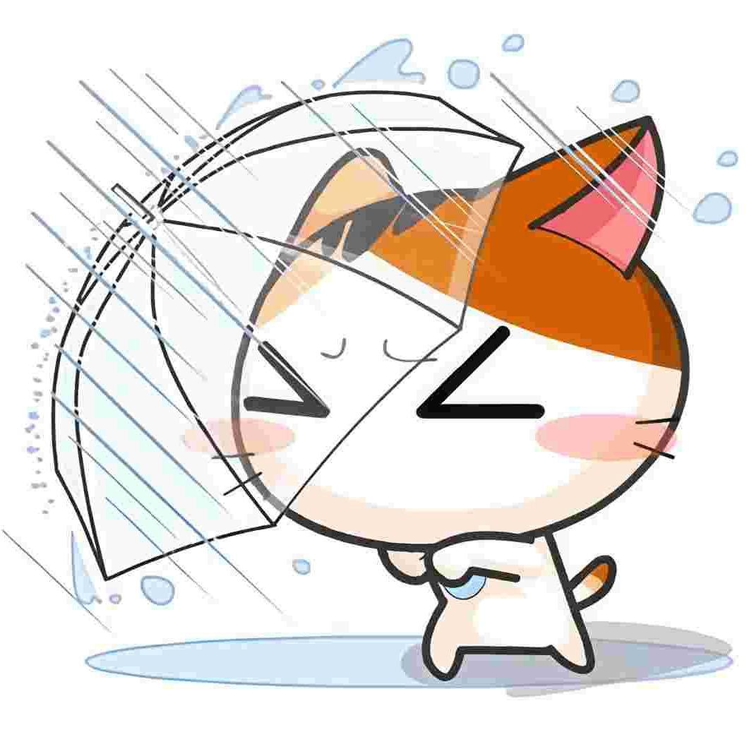 在雨天.