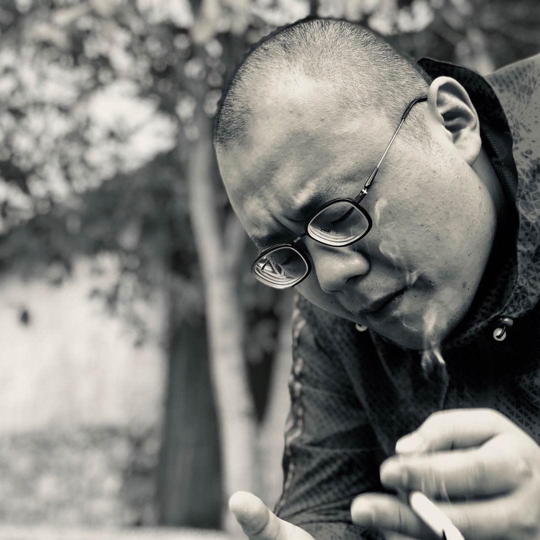 老房子前的月季