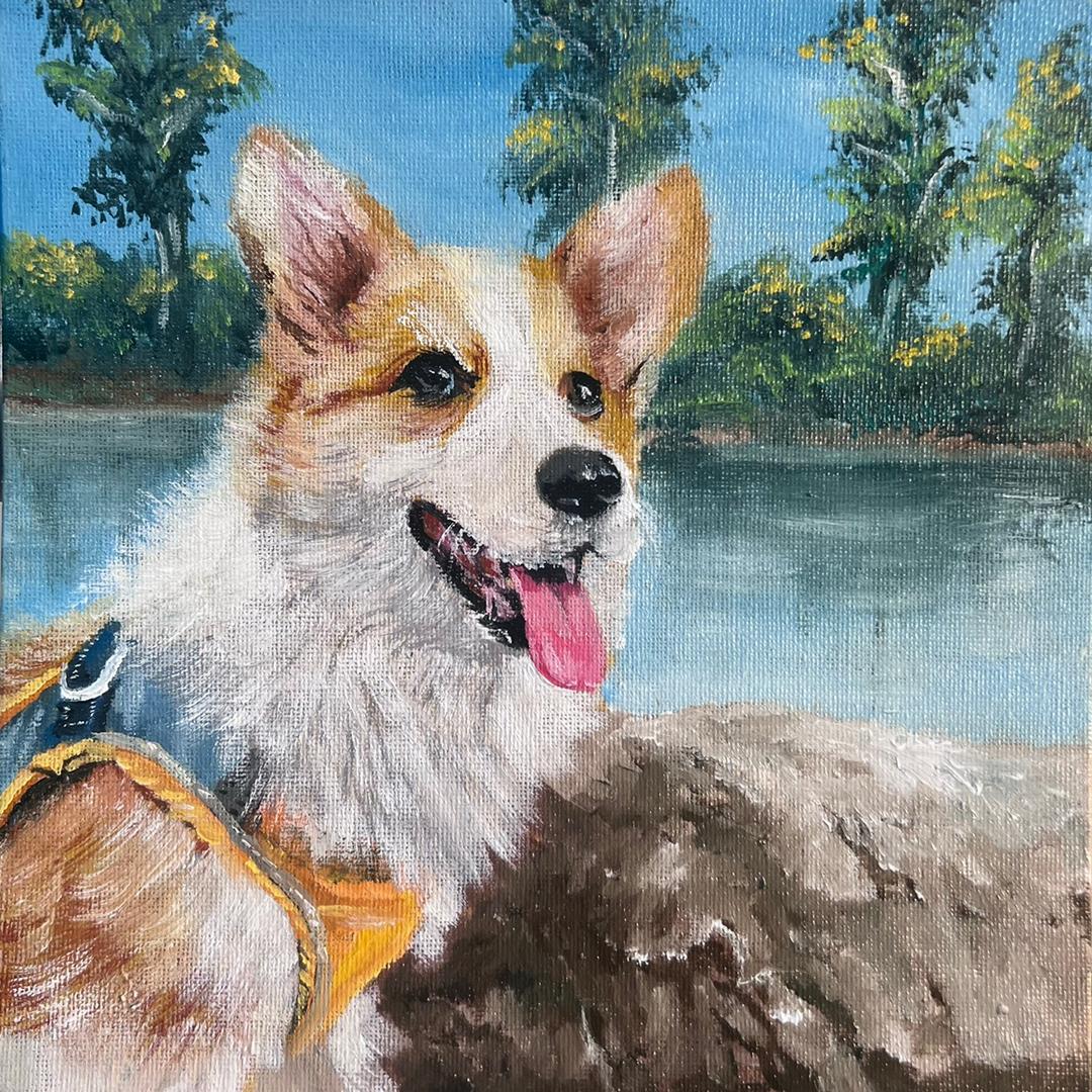 瘦加胖宠物油画定制