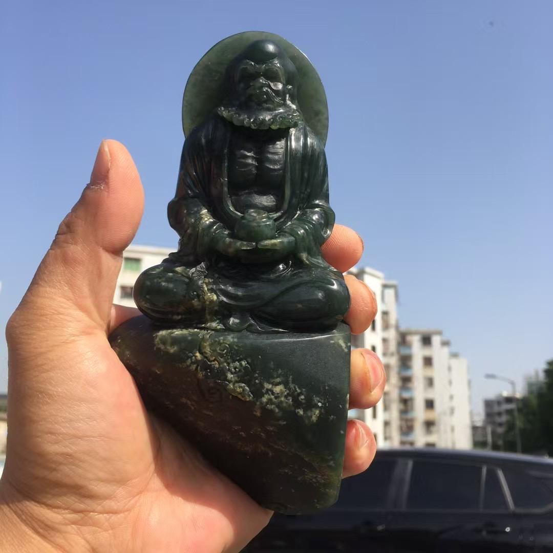 旭福洋 雕刻抛光底座锦盒一条🐉