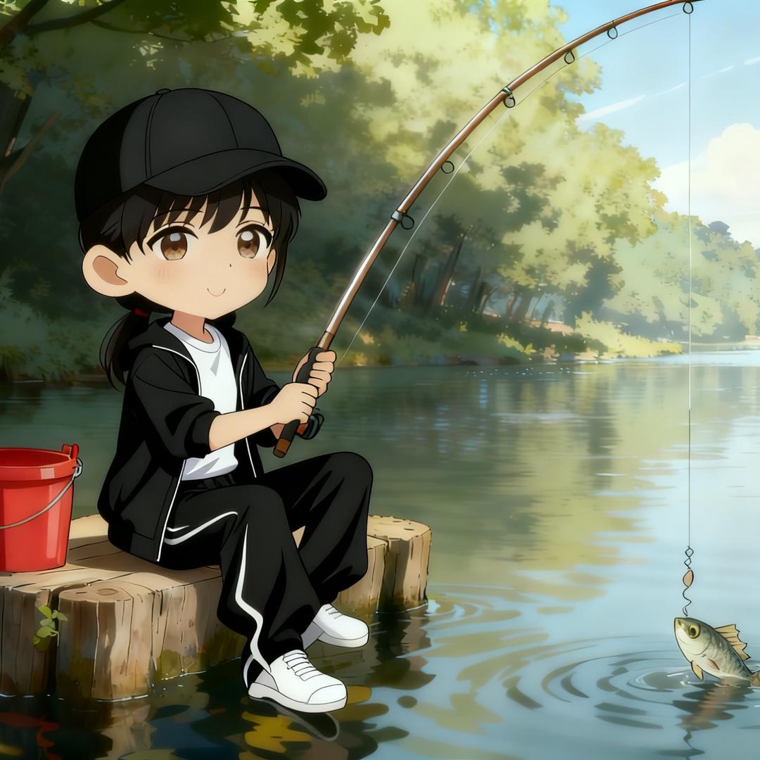泡泡学钓鱼🎣