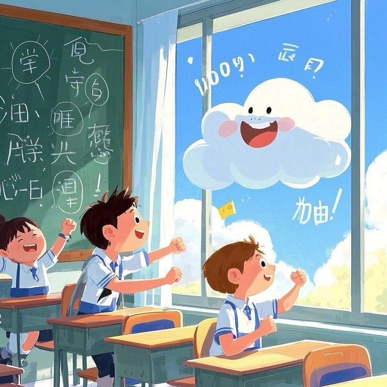 教室窗边的云