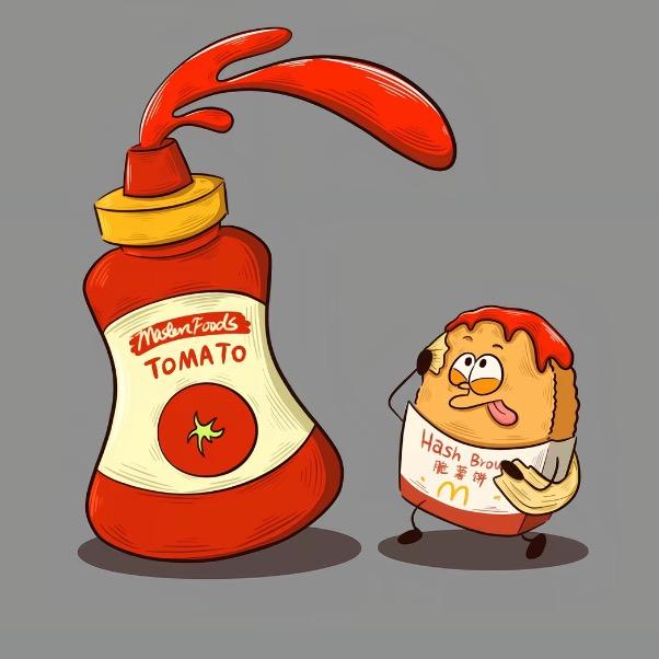 蕃茄酱蘸薯饼🌈