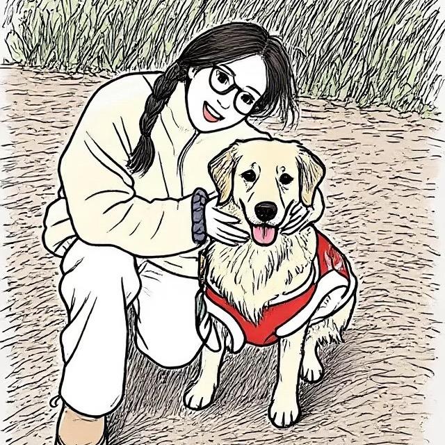 陈陈和她的小金毛🐶