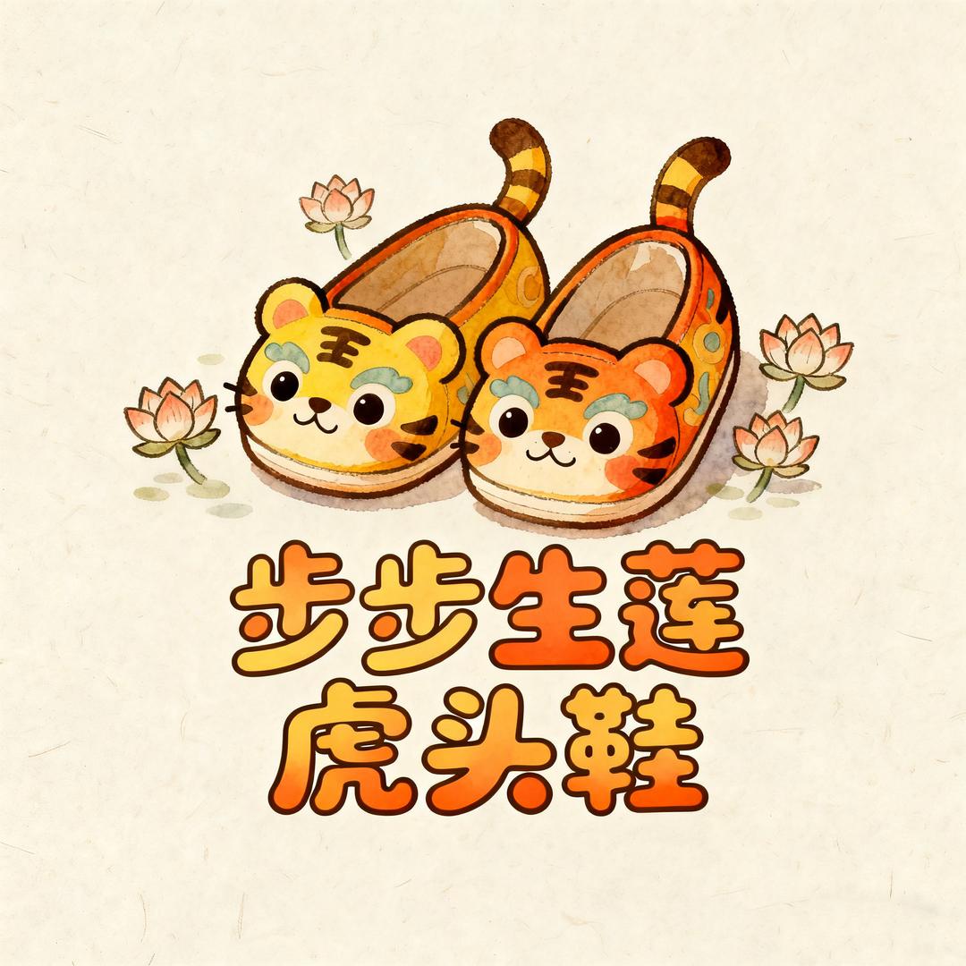 步步生莲虎头鞋