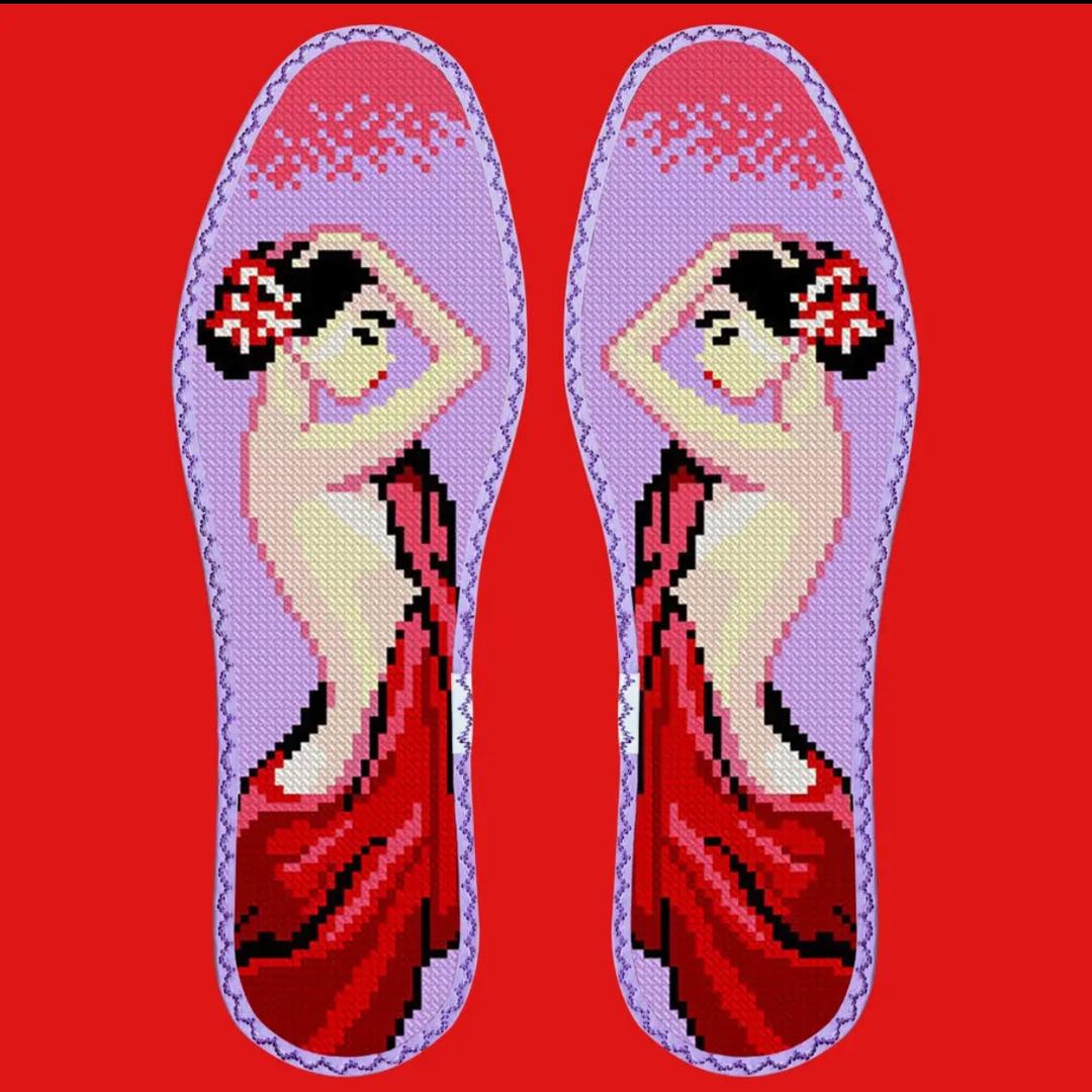 利姐手工十字绣鞋垫