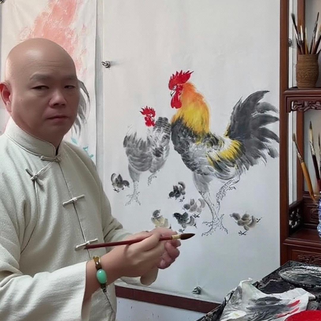 书圣故里画鸡人（刘永洋）
