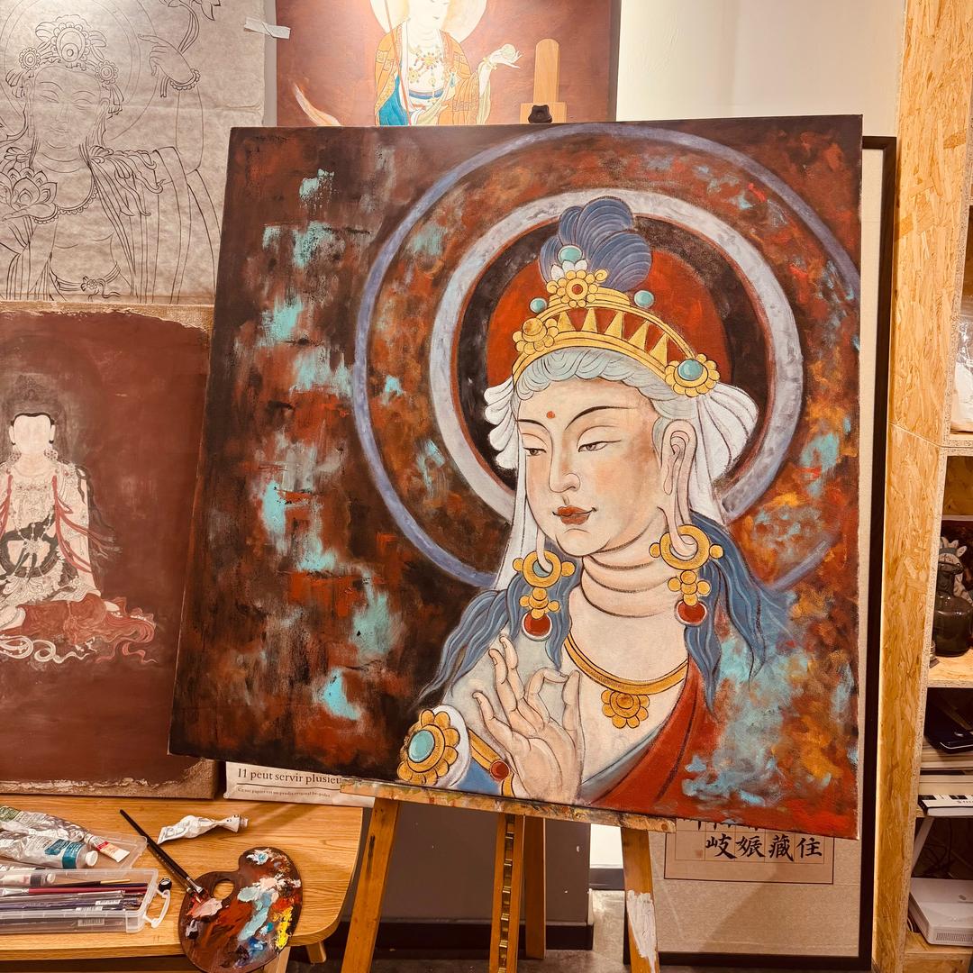 拾壹画室-岩彩壁画