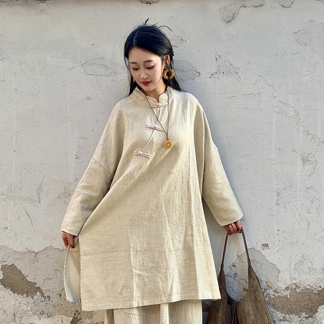 香菜绵麻女装