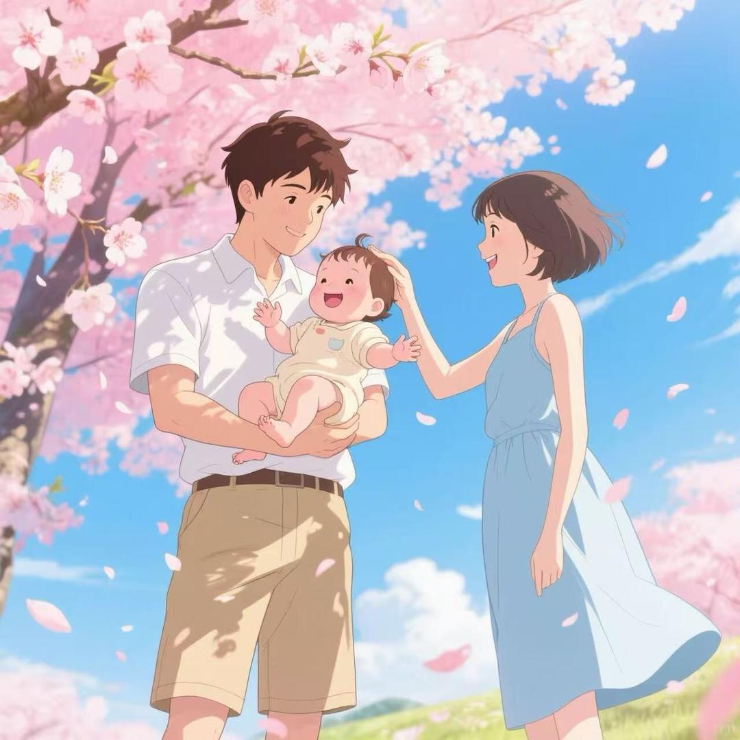 一家三口的日常生活