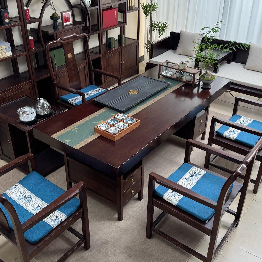 鸿韵实木大板茶桌茶台