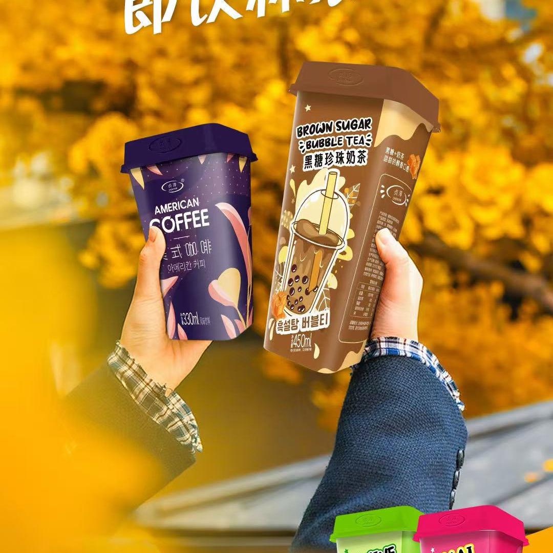 真淳杯装果汁、纯牛奶奶茶、咖啡