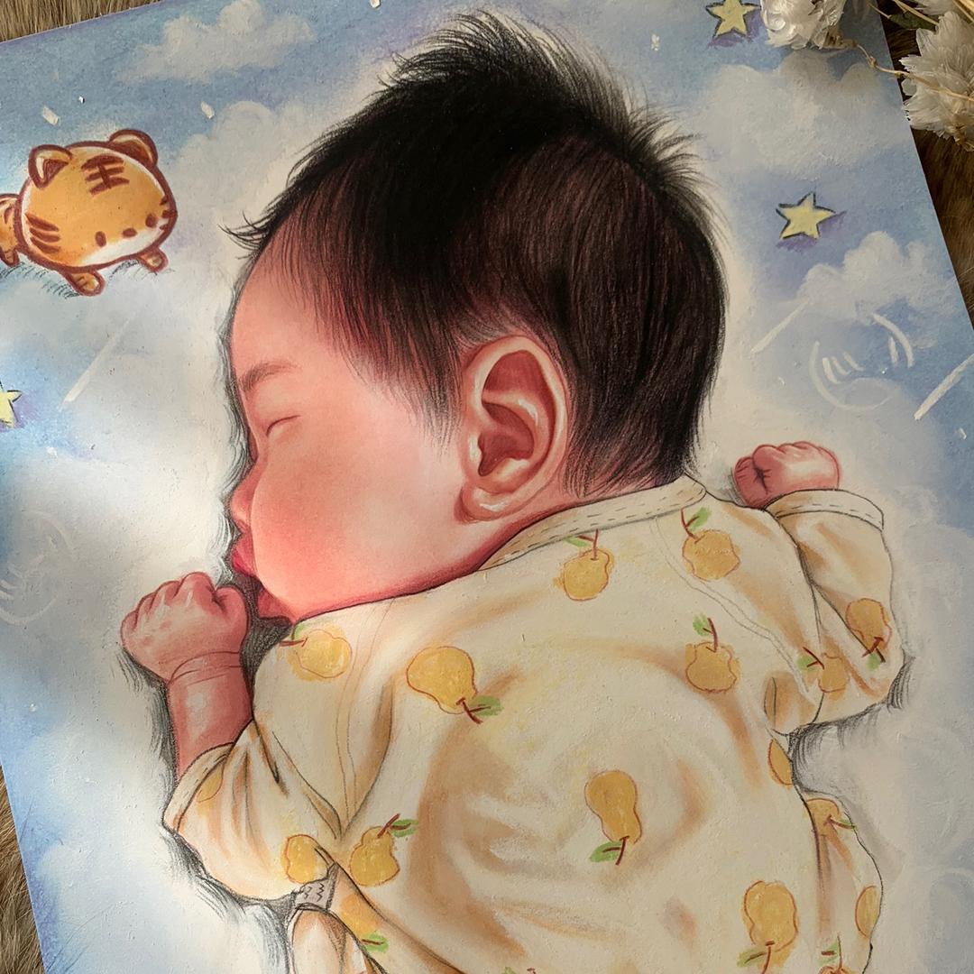 珍宝胎毛画艺术