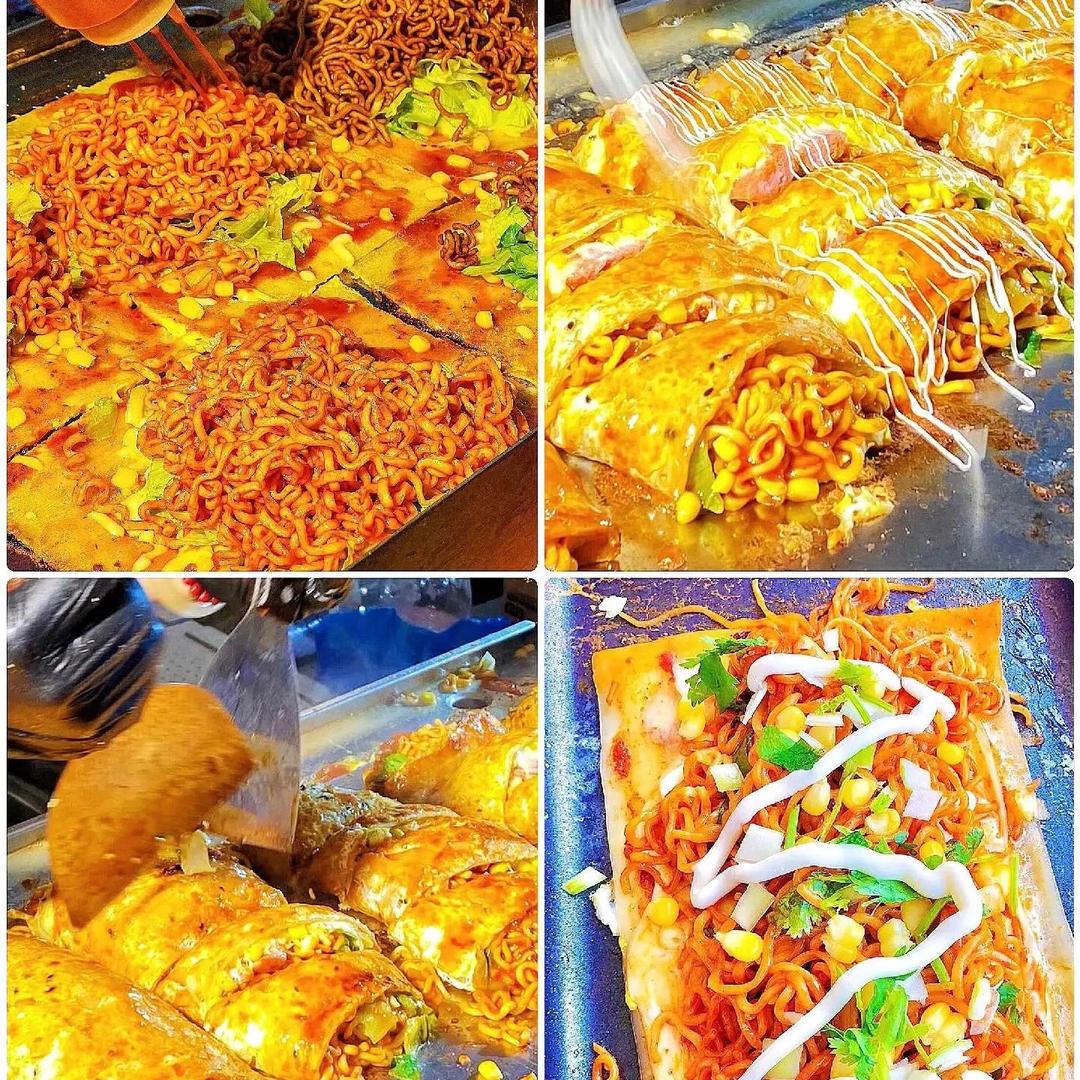 民富园夜市芝士火鸡面烤冷面