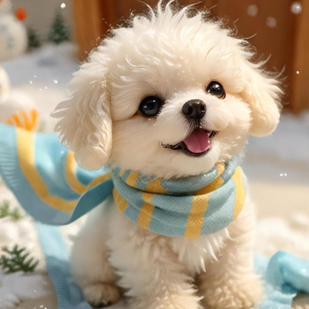 泡芙是比熊😘豆奶的妹妹