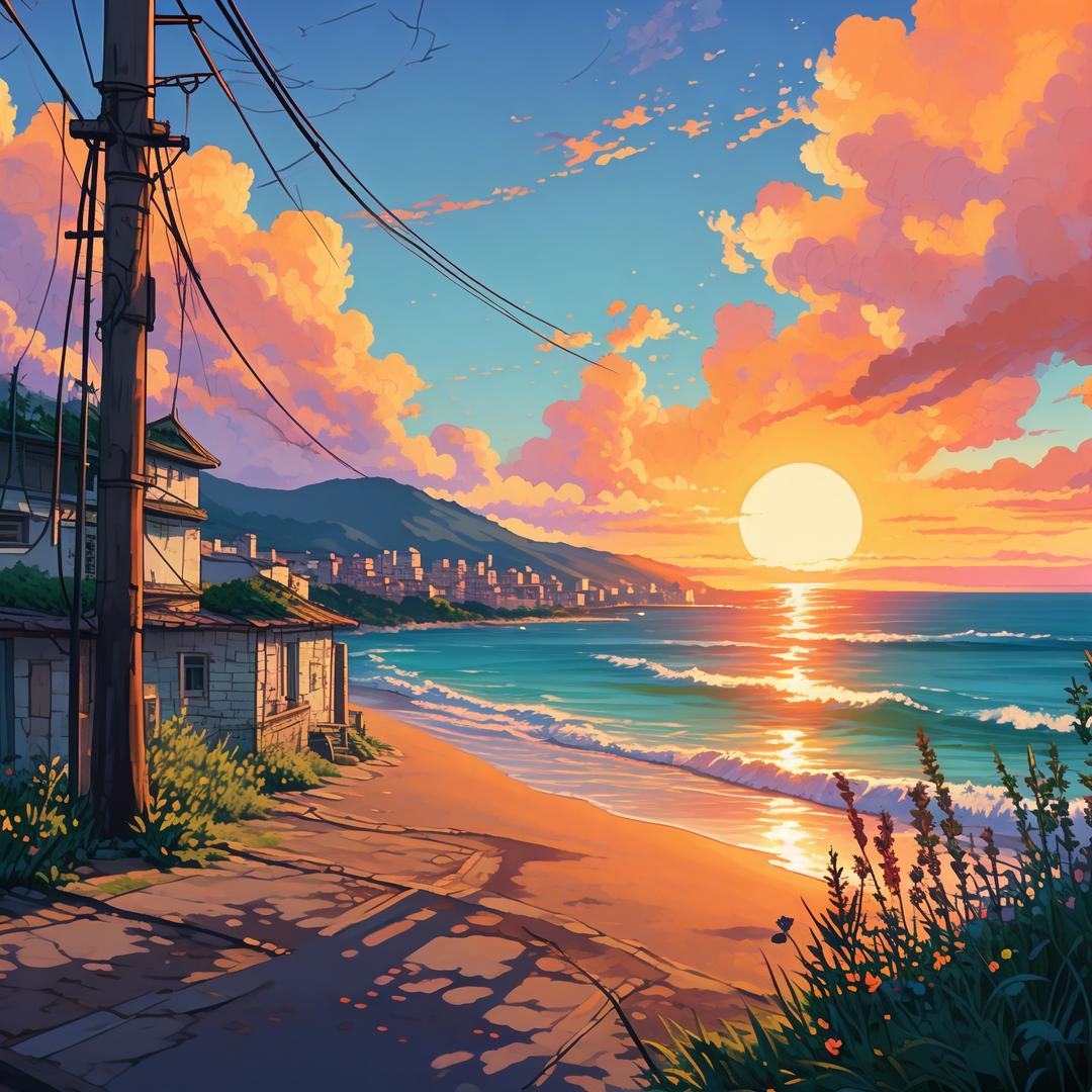 在海边
