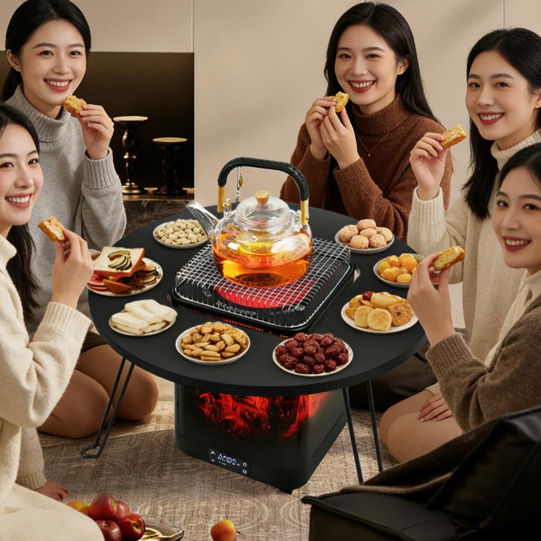 智能音响围炉煮茶取暖桌工厂