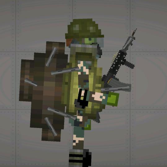 一只拿刺雷的甜瓜兵